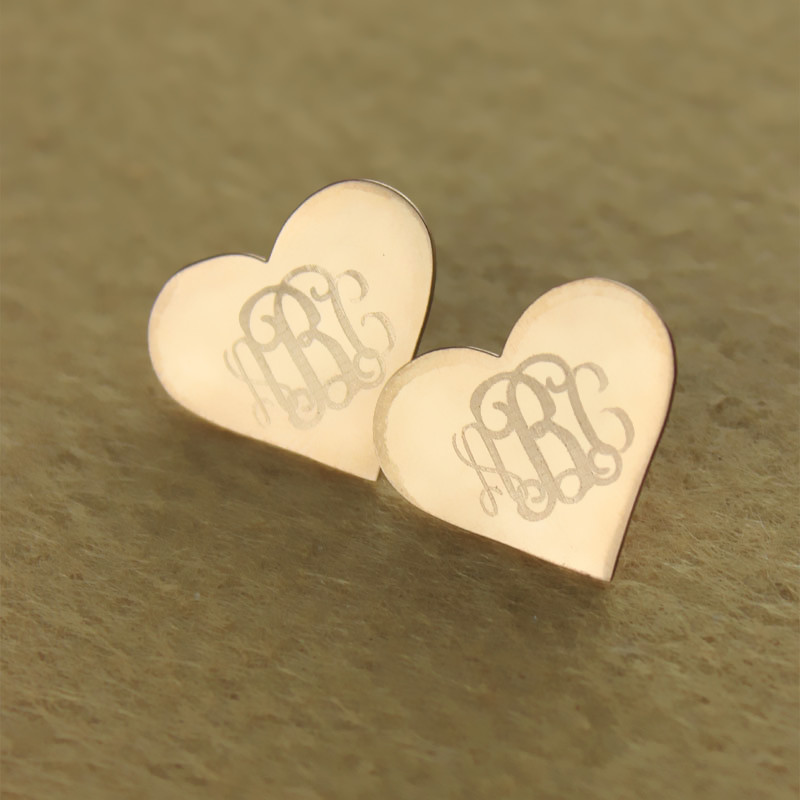 Engraved Heart Monogram Earrings Engraved heart monogram earrings product image