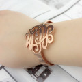 Handwriting Monogram Cuff Bracelet Detail Hand-designed monogram cuff bracelet detail