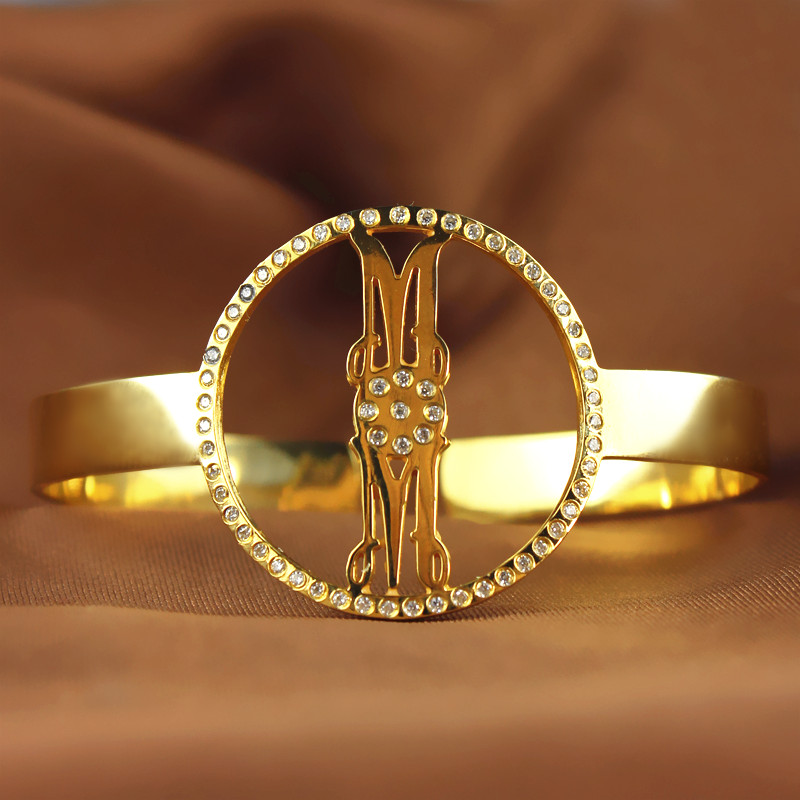 Personalised monogram circle bracelet product image