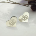 Personalised Heart Monogram Earrings Personalised heart monogram stud earrings detail