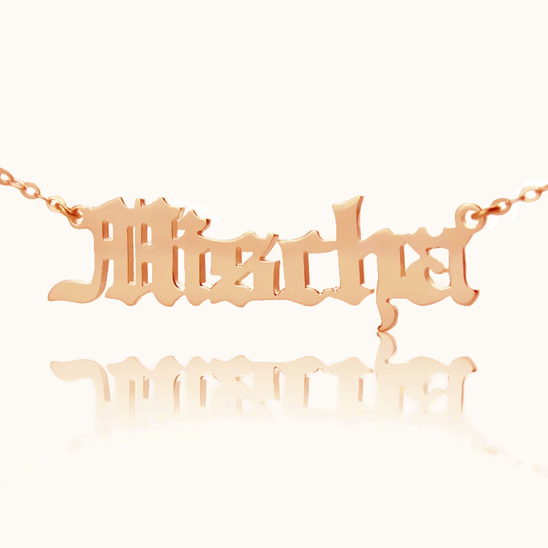 Old English Personalised Name Necklace Personalised Old English font name necklace