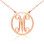 Solid Rose Gold 18ct Single Initial Circle Monogram Necklace
