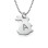 Tiny Rabbit Necklace with Initial in Silver	
