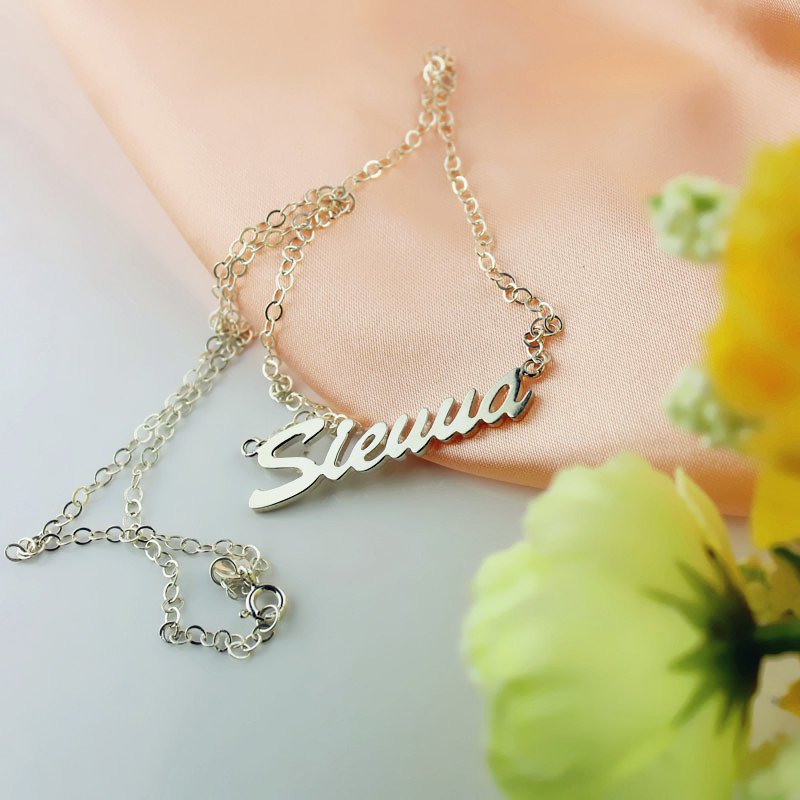 Unique Nameplate Necklace Unique personalised nameplate necklace
