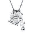 Vertical personalised name necklace in sterling silver