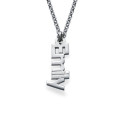 Vertical personalised name necklace in sterling silver
