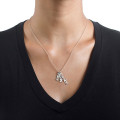 Vertical sterling silver name necklace detail