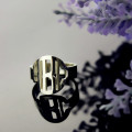 White gold block monogram ring product view