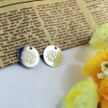 White gold monogram earrings product view