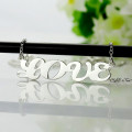 White gold name jewellery necklace