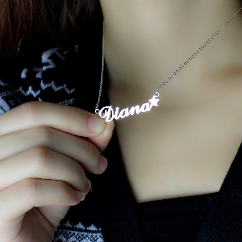 White Gold Name Jewellery White gold name jewellery necklace