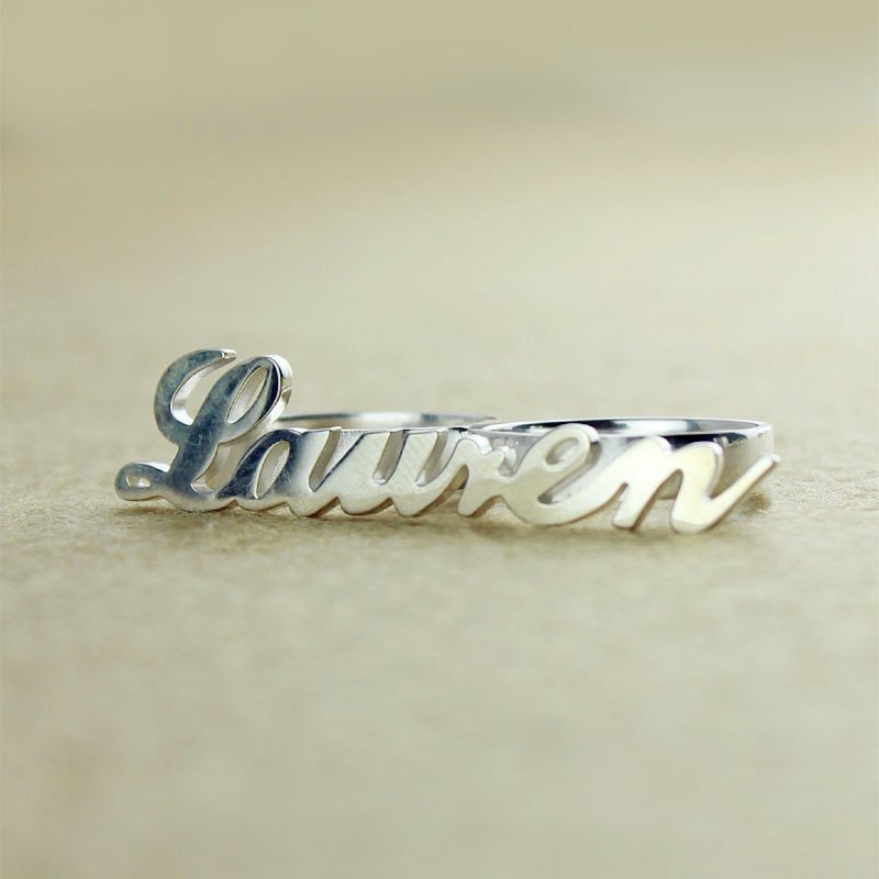 White Gold Name Ring White gold name ring