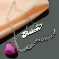 White gold nameplate necklace