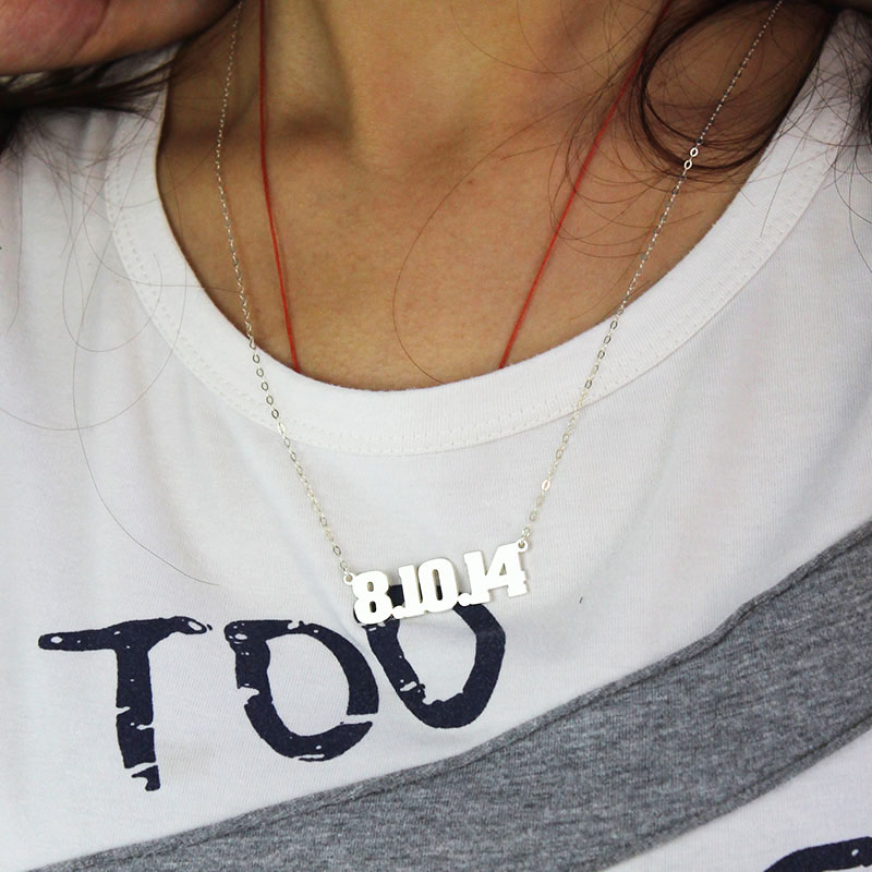 Personalised number name necklace product view