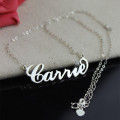 Carrie-style personalised name necklace with birthstone