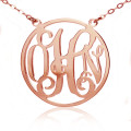 18ct Rose Gold Circle Initial Monogram Necklace 18ct solid rose gold circle initial monogram necklace