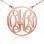 Circle 18ct Solid Rose Gold Initial Monogram Name Necklace