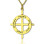 Gold Plated Silver Latin Style Circle Cross Necklace with Any Names