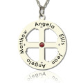 Personalised family circle cross name necklace