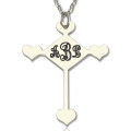 Sterling Silver Cross Monogram Necklace Sterling silver cross monogram necklace