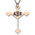 Custom Cross Monogram Necklace Custom cross monogram necklace