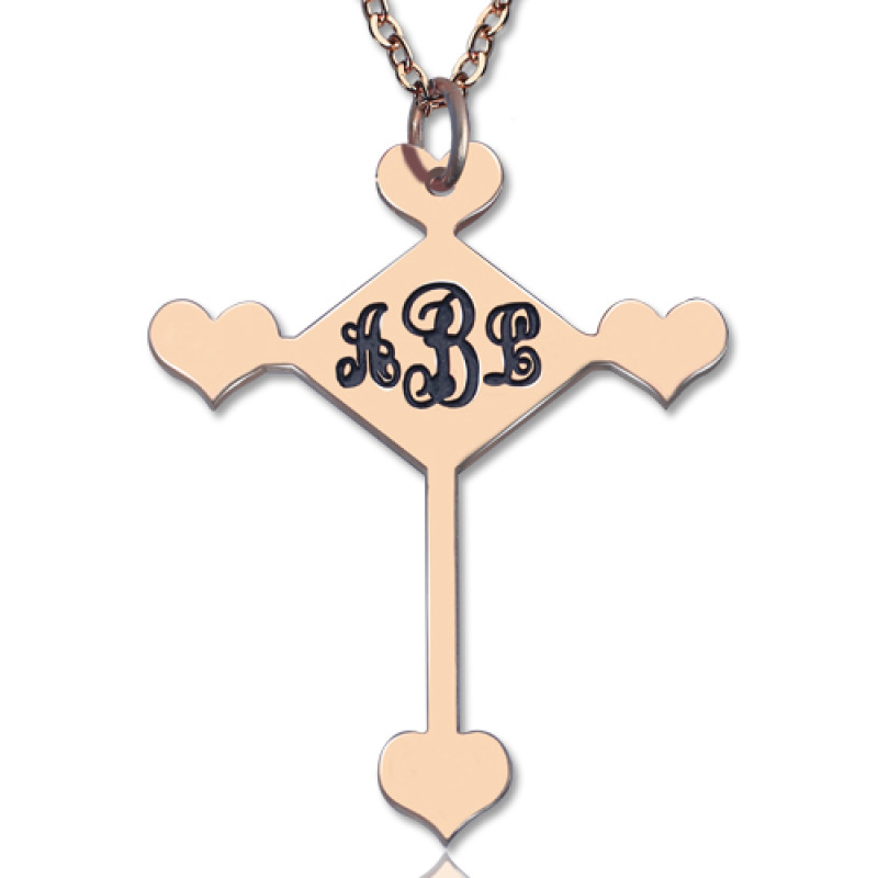 Custom Cross Monogram Necklace Custom cross monogram necklace