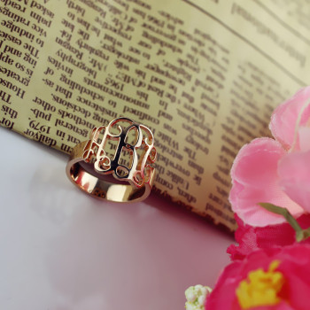 Personalised Rose Gold Monogram Ring Personalised Rose Gold Monogram Ring