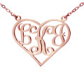 Personalised heart initial monogram necklace