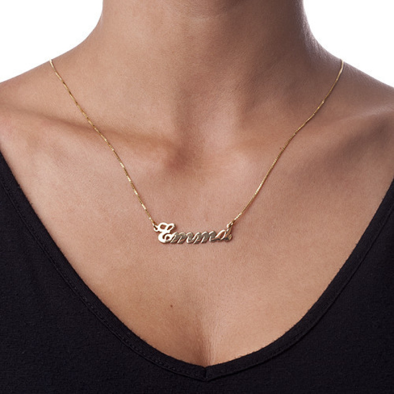 18ct gold-plated sterling silver classic personalised name necklace