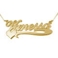Side Heart Gold-Plated Silver Name Necklace Side Heart 18ct gold-plated silver personalised name necklace