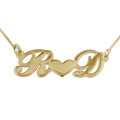 Personalised couples heart necklace with engraved initials