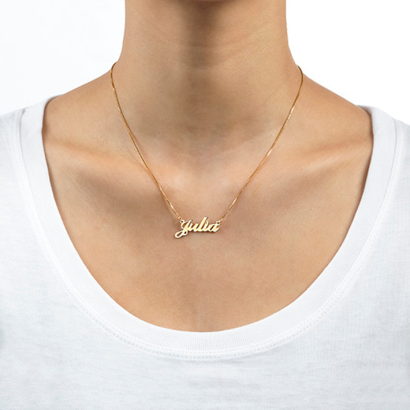 Small 18ct Gold-Plated Silver Classic Name Necklace Small 18ct gold-plated silver classic name necklace
