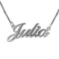 Extra Thick Silver Name Necklace with Rollo Chain Extra Thick Silver Name Necklace with Rollo Chain