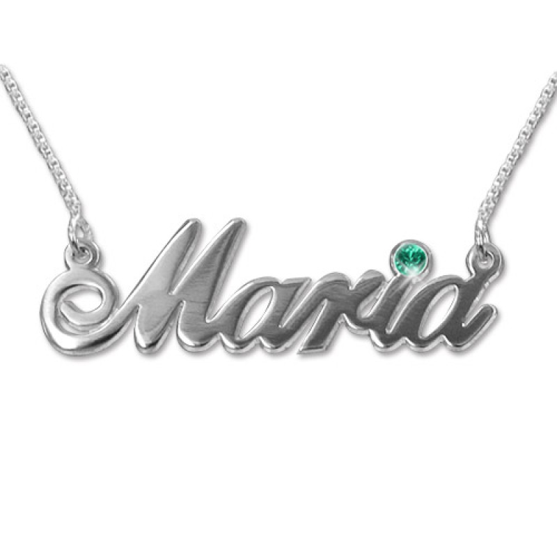 18ct White Gold Swarovski Crystal Name Necklace Personalised Swarovski crystal name necklace in 18ct white gold