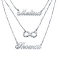 Layered personalised name necklace in sterling silver