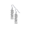 Personalised sterling silver name earrings in block letters