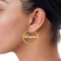 Personalised hoop name earrings product view