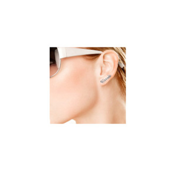 Sterling Silver Name Stud Earring with Crystal (PAIR) Sterling Silver Name Stud Earring with Crystal (PAIR)