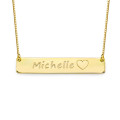 18ct gold plated icon bar necklace with heart icon