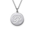 Sterling silver initial script pendant necklace