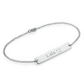 Sterling Silver Bar Nameplate Bracelet Sterling silver bar nameplate bracelet with star engraving option