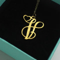 Single letter heart monogram necklace pendant