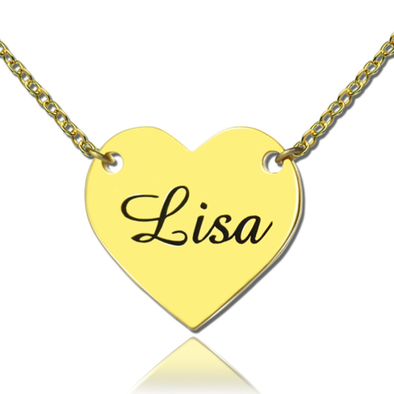 Personalised stamped heart name necklace