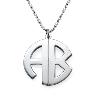 Personalised Silver Print Monogram Necklace Personalised Silver Print Monogram Necklace