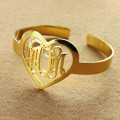 Personalised three-initial heart bracelet view