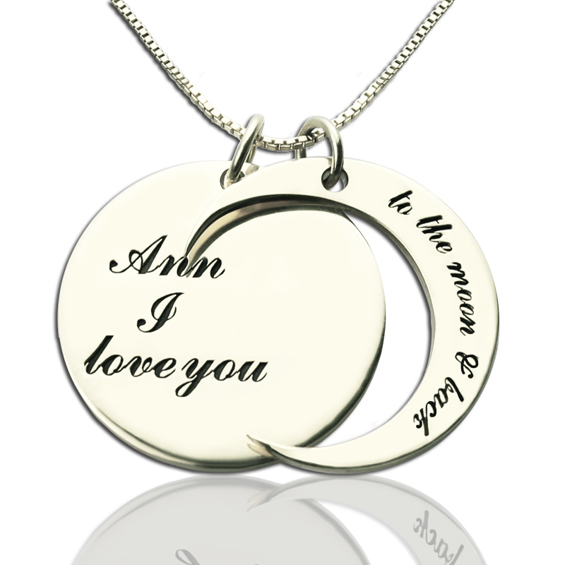 Personalised Moon and Back Love Necklace Personalised I Love You to the Moon and Back love necklace