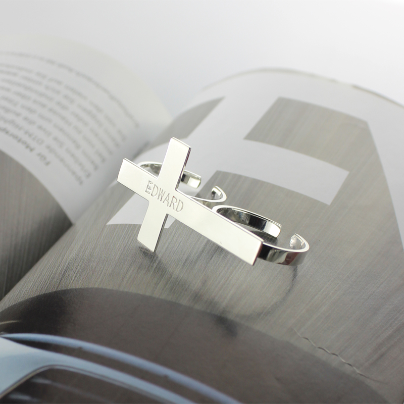 Custom two-finger cross ring product image