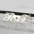 Double initials heart necklace product view