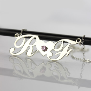 Sterling Silver Double initials Necklace