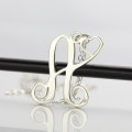 Silver One Letter Monogram Necklace Silver one-letter monogram necklace